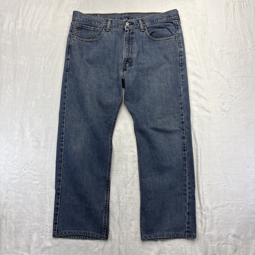 Levis 505 Regular Straight Jeans Mens W36x29 Medium Wash 100% Cotton